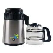 B-WARE destilador de agua verde azul Water Pro acero inoxidable/negro - con jarra de cristal