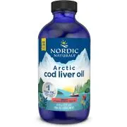 Nordic Naturals, Aceite de hígado de bacalao ártico, 1060mg Omega-3, Fresa, 237ml