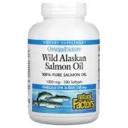 Natural Factors, Aceite de salmón salvaje de Alaska, 1.000mg, 180 cápsulas blandas