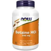Now Foods, Betaína HCL, 648 mg, 120 cápsulas vegetales