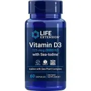 Life Extension, Vitamina D3 con yodo marino, 5000 UI, 60 cápsulas
