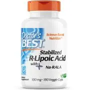 Doctor's Best, Ácido R-lipoico estabilizado, 100 mg, 180 cápsulas vegetales