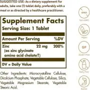 Solgar, Zinc quelado, 22mg, 100 Veg, Comprimidos