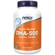 Now Foods, DHA-500, Doble potencia, 180 cápsulas blandas