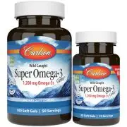 Carlson Labs, Super Omega-3, 1200mg, 100+30 cápsulas blandas