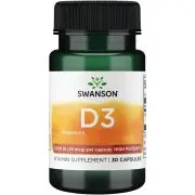 Swanson, Vitamina D3, 1,000IU, 30 cápsulas