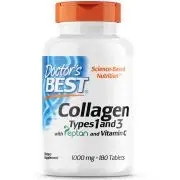 Doctor's Best, colágeno tipo 1 y 3, 1000mg, 180 comprimidos