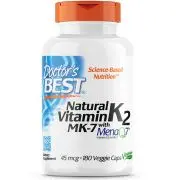 Doctor's Best, vitamina K2 natural, 45mcg, 180 cápsulas vegetales