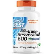 Doctor's Best, Trans-Resveratrol, 600 mg, 60 cápsulas vegetales