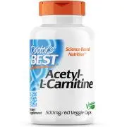 Doctor's Best, Acetil-L-Carnitina, 500 mg, 60 cápsulas vegetales