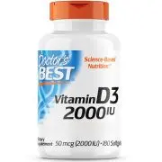 Doctor's Best, Vitamina D3, 2000 UI, 180 cápsulas blandas