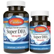 Carlson Labs, Super DHA, 500 mg, 60+20 cápsulas blandas