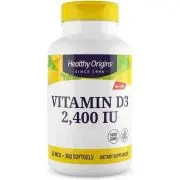 Healthy Origins, Vitamina D3, 2.400IU, 360 cápsulas blandas