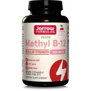 Jarrow Formulas, Metil B-12, sabor cereza, 500mcg, 100 pastillas para chupar