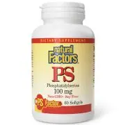 Natural Factors, PS Fosfatidilserina, 100 mg, 60 cápsulas blandas