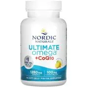 Nordic Naturals, Ultimate Omega + CoQ10, 1280 mg Omega-3 + 100mg Q10, limón, 60 cápsulas blandas