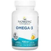Nordic Naturals, Omega-3, 690mg Omega-3, limón, 60 cápsulas blandas