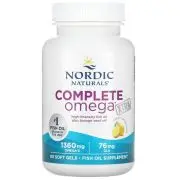 Nordic Naturals, Complete Omega Xtra, 1360mg Omega-3 más 76mg GLA, limón, 60 cápsulas blandas