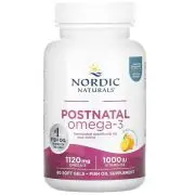 Nordic Naturals, Omega-3 postnatal, Limón, 560mg, 60 cápsulas blandas