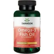 Swanson, Omega-3 Aceite de pescado con vitamina D, sabor limón, 1.000 mg, 60 cápsulas blandas