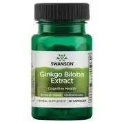 Swanson, Extracto de Ginkgo Biloba, 60mg, 30 cápsulas
