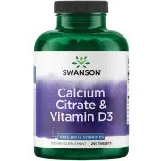 Swanson, citrato de calcio + vitamina D, 250 comprimidos