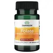 Swanson, Folato Ácido 5-Metiltetrahidrofólico, 400mcg , 30 cápsulas