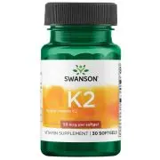 Swanson, Vitamina K2 - Natural, 50mcg, 30 cápsulas blandas