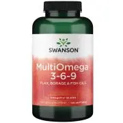 Swanson, Multiomega 3-6-9 Aceites de lino, borraja y pescado, 120 cápsulas blandas